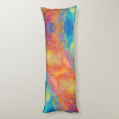 Kleurrijke Abstracte Moderne Kunst Monogram INITIA Lichaamskussen (Achterkant (Verticaal))