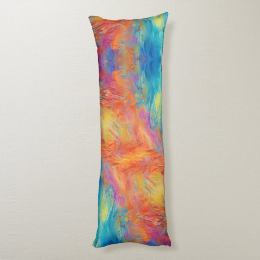 Kleurrijke Abstracte Moderne Kunst Monogram INITIA Lichaamskussen (Achterkant (Verticaal))