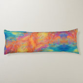 Kleurrijke Abstracte Moderne Kunst Monogram INITIA Lichaamskussen (Achterkant)