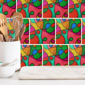 Kleurrijke Abstracte moderne kunst Tegeltje