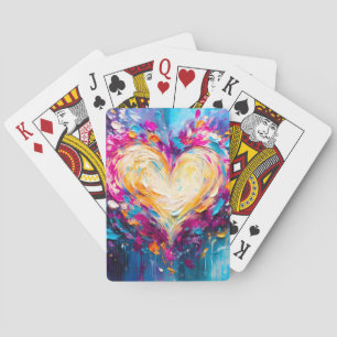 Kleurrijke Abstracte Moderne Liefdeshart Pokerkaarten