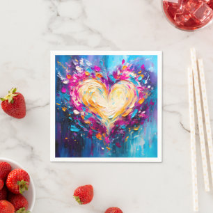 Kleurrijke Abstracte Moderne Liefdeshart Servet