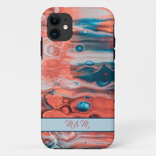Kleurrijke abstracte monogram schilderkokers. Case-Mate iPhone case (Achterkant)