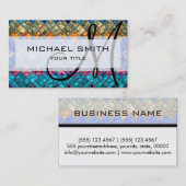 Kleurrijke Abstracte Mozaïek Custom Monogram #4 Visitekaartje (Voorkant / Achterkant)