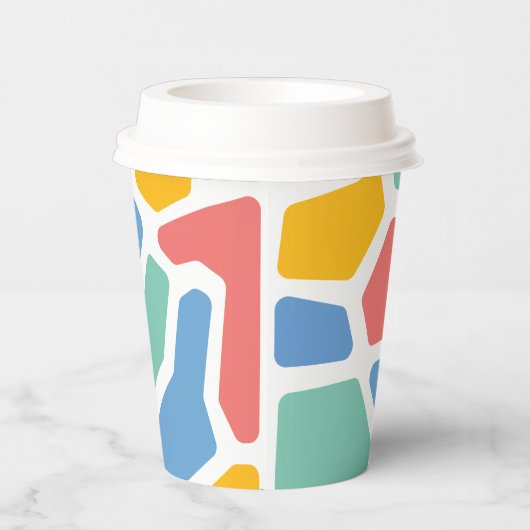 Kleurrijke Abstracte mozaïek Papieren Bekers (Rechts)