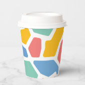 Kleurrijke Abstracte mozaïek Papieren Bekers (Voorkant)