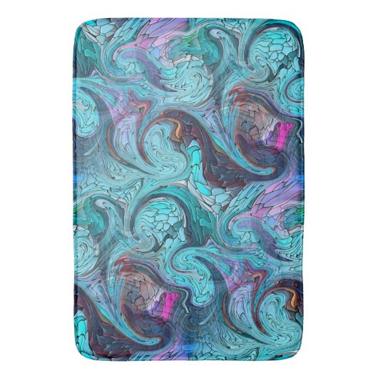 Kleurrijke Abstracte mozaïekzeemeermin of drakensc Badmat (Voorkant Verticaal)