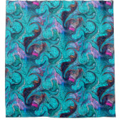 Kleurrijke Abstracte mozaïekzeemeermin of drakensc Douchegordijn (Voorkant)