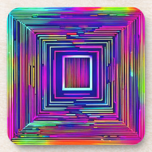 Kleurrijke Abstracte Neon Spectrum Art Bier Onderzetter