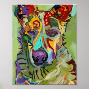 Kleurrijke Abstracte Olieverfschildering van een D Poster