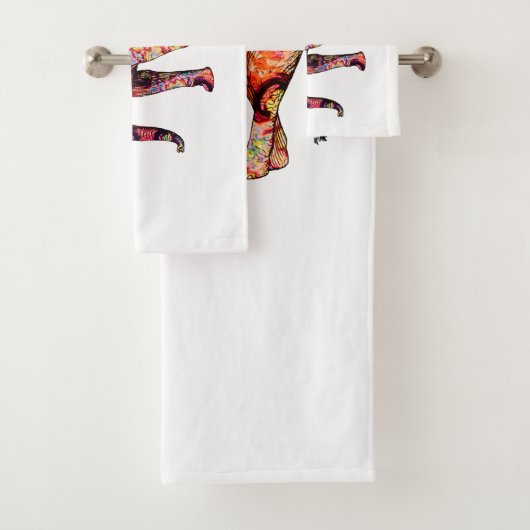 Kleurrijke abstracte olifant bad handdoek (Insitu)