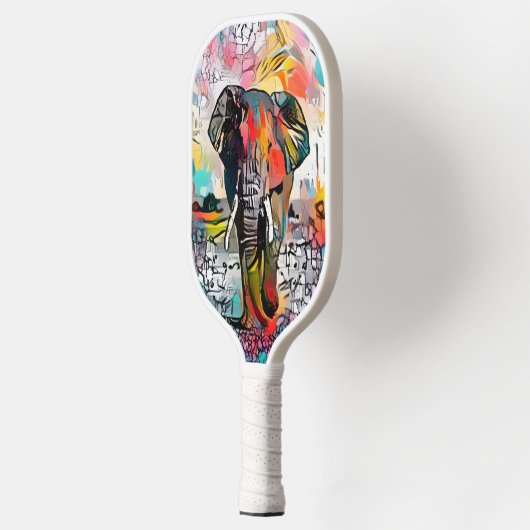 Kleurrijke Abstracte olifant Pickleball Paddle (Links)