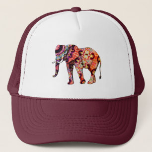 Kleurrijke abstracte olifant trucker pet