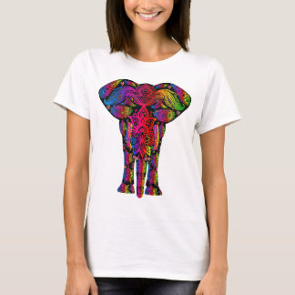 Kleurrijke Abstracte olifant Women's Basic T-Shirt
