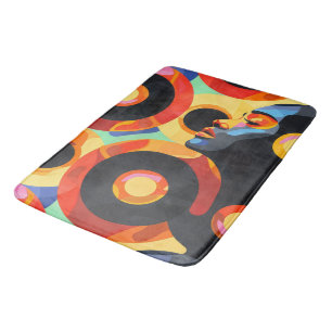 Kleurrijke abstracte oranje geel badmat