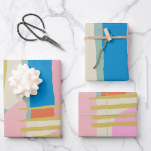 Kleurrijke Abstracte organische vormen Lines Boho  Inpakpapier Vel