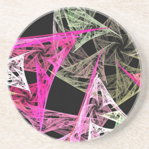 Kleurrijke Abstracte origami Zandsteen Onderzetter