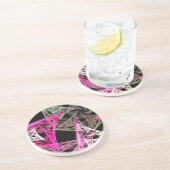 Kleurrijke Abstracte origami Zandsteen Onderzetter (Zijkant)