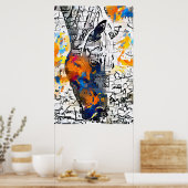 Kleurrijke Abstracte paarden Poster (Keuken)
