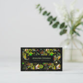 Kleurrijke Abstracte pacocks op zwarte achtergrond Visitekaartje (Staand voorkant)