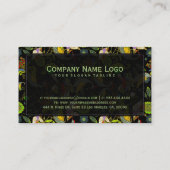 Kleurrijke Abstracte pacocks op zwarte achtergrond Visitekaartje (Achterkant)