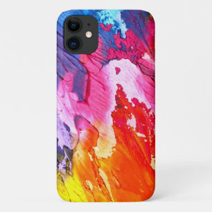 Kleurrijke Abstracte Paint Custom iPhone 11 Hoesje