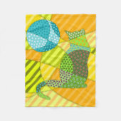 Kleurrijke Abstracte Patchwork Cat Fleece Deken (Voorkant)