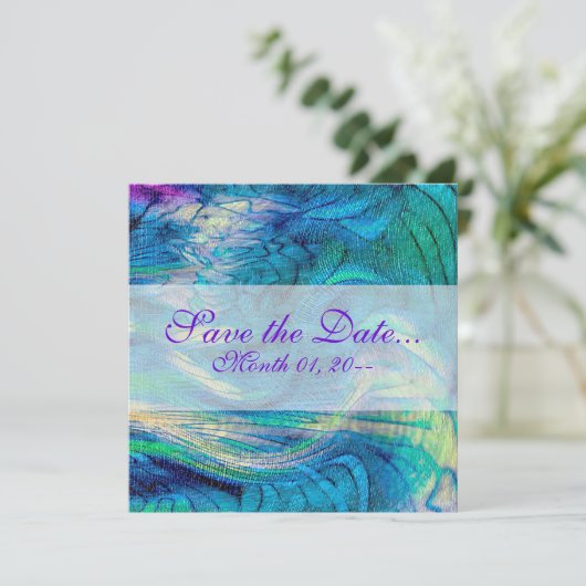 Kleurrijke Abstracte Pauw Kunst Aankondigingen (Staand voorkant)