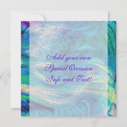 Kleurrijke Abstracte Pauw Kunst Aankondigingen (Achterkant)