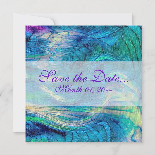 Kleurrijke Abstracte Pauw Kunst Aankondigingen (Voorkant)