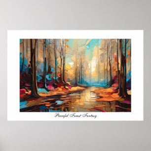 Kleurrijke Abstracte Peacefull Forest Creek Fantas Poster