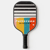 Kleurrijke Abstracte persoonlijke  naam uit de mid Pickleball Paddle (Voorkant)
