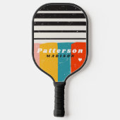 Kleurrijke Abstracte persoonlijke  naam uit de mid Pickleball Paddle (Achterkant)