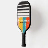 Kleurrijke Abstracte persoonlijke  naam uit de mid Pickleball Paddle (Links)