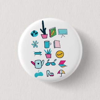 Kleurrijke Abstracte pictogrammen met alledaagse i Ronde Button 3,2 Cm