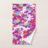 Kleurrijke Abstracte plakband verf, rood en Paars Bad Handdoek (Handdoek)