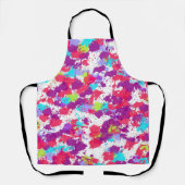 Kleurrijke Abstracte plakband verf, rood en Paars Schort (Voorkant)