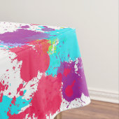 Kleurrijke Abstracte plakband verf, rood en Paars Tafelkleed (Voorbeeld)