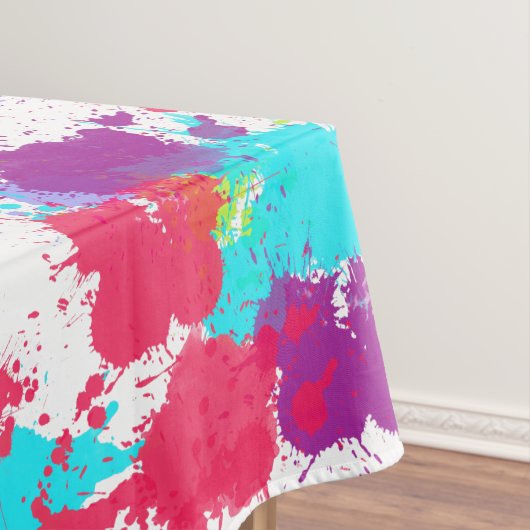 Kleurrijke Abstracte plakband verf, rood en Paars Tafelkleed (Voorbeeld)