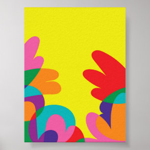 Kleurrijke Abstracte Plant Illustratie – Levendige Poster