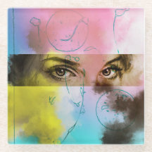 Kleurrijke Abstracte Pop Art, fijn Onderzetter