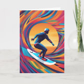 Kleurrijke Abstracte Pop Art Surfer Vaderdag Kaart (Voorkant)