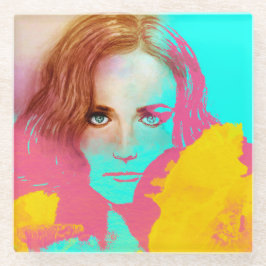 Kleurrijke Abstracte Pop Vrouw, fijn Onderzetter Glazen Onderzetter