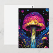Kleurrijke Abstracte psychedelische paddestoel Briefkaart (Voorkant / Achterkant)