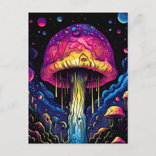 Kleurrijke Abstracte psychedelische paddestoel Briefkaart (Voorkant)
