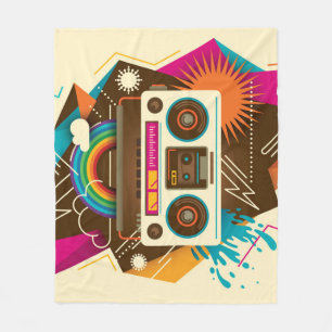 Kleurrijke Abstracte Radio Illustratie Fleece Deken