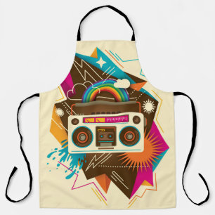 Kleurrijke Abstracte Radio Illustratie Schort