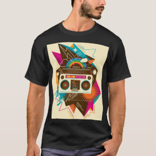 Kleurrijke Abstracte Radio Illustratie T-shirt