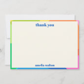 Kleurrijke Abstracte Rainbow Custom Graduation Par Bedankkaart (Voorkant)