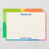 Kleurrijke Abstracte Rainbow Custom Graduation Par Bedankkaart (Voorkant / Achterkant)